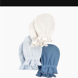 New Carters 3pack Baby Mittens Set - Assorted Blue